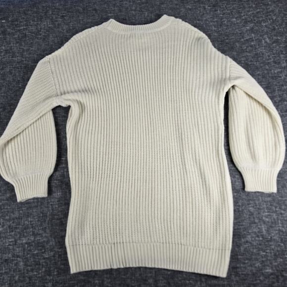 NWT Fashion Nova Kelly Sweater Mini Dress Cream Size 2X Cable Knit - Picture 2 of 8